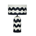 Tropea Black Waves Papier Mache Table Lamp