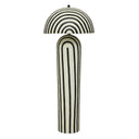 Maiori Black Striped Papier Mache Floor Lamp