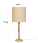 Lamia Natural Burl and Raffia Contract-Grade Table Lamp