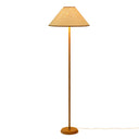 Keria Natural Vegan Leather and Raffia Contract-Grade Floor Lamp