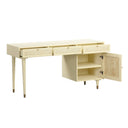 Sierra 60" Cane 3-Drawer Desk With Storage