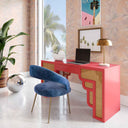 Suzie 62" Rattan Executive Desk With Drawer