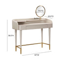 Penelope 45" Vegan Leather Wrapped Vanity Desk With Drawer