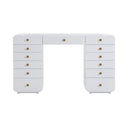 Hollywood 56" White Desk with Vanity Mirror