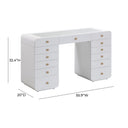 Hollywood 56" White 13-Drawer Vanity Desk
