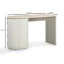 Marlene 47" Cream Faux Travertine Vanity Desk by TOV Furniture, view 9