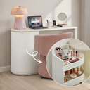 Marlene 47" Cream Faux Travertine Vanity Desk by TOV Furniture, view 2