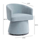 Kristen Upcycled Contract-Grade Chenille Rolling Desk Chair