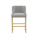 Lisa Pleated Performance Velvet Counter Stool