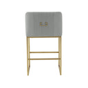 Lisa Pleated Performance Velvet Counter Stool