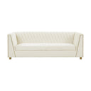 Wafa 87" Cream Performance Velvet Sofa by Inspire Me! Home Decor by TOV Furniture, view 3