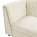 Wafa 87" Cream Performance Velvet Sofa by Inspire Me! Home Decor by TOV Furniture, view 5