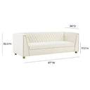 Wafa 87" Cream Performance Velvet Sofa by Inspire Me! Home Decor by TOV Furniture, view 6