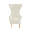 Julia Performance Velvet Channel Tufted Wingback Accent Chair