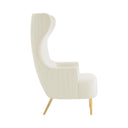 Julia Performance Velvet Channel Tufted Wingback Accent Chair