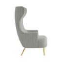 Julia Performance Velvet Channel Tufted Wingback Accent Chair