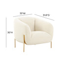 Kandra Cream Performance Vegan Shearling Accent Chair by Inspire Me! Home Decor