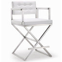 Director Performance Vegan Leather Stool with Silver Base