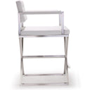 Director Performance Vegan Leather Stool with Silver Base