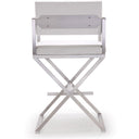 Director Performance Vegan Leather Stool with Silver Base