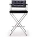 Director Performance Vegan Leather Stool with Silver Base