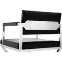 Director Performance Vegan Leather Stool with Silver Base