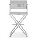 Director Performance Vegan Leather Stool with Silver Base