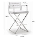 Director Performance Vegan Leather Stool with Silver Base