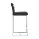 Denmark Performance Vegan Leather Stool with Silver Base - Set of 2