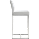 Denmark Performance Vegan Leather Stool with Silver Base - Set of 2