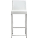 Denmark Performance Vegan Leather Stool with Silver Base - Set of 2