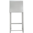 Denmark Performance Vegan Leather Stool with Silver Base - Set of 2