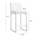 Denmark Performance Vegan Leather Stool with Silver Base - Set of 2
