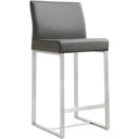 Denmark Performance Vegan Leather Stool with Silver Base - Set of 2