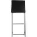 Denmark Performance Vegan Leather Stool with Silver Base - Set of 2