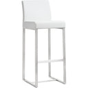 Denmark Performance Vegan Leather Stool with Silver Base - Set of 2