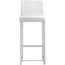 Denmark Performance Vegan Leather Stool with Silver Base - Set of 2