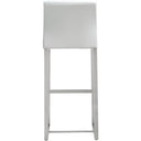 Denmark Performance Vegan Leather Stool with Silver Base - Set of 2