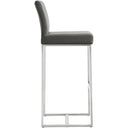 Denmark Performance Vegan Leather Stool with Silver Base - Set of 2