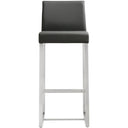 Denmark Performance Vegan Leather Stool with Silver Base - Set of 2