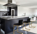 Parma Performance Vegan Leather and Gold Stainless Steel Counter Stool - Set of 2