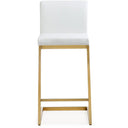 Parma Performance Vegan Leather and Gold Stainless Steel Counter Stool - Set of 2