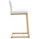 Parma Performance Vegan Leather and Gold Stainless Steel Counter Stool - Set of 2