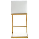 Parma Performance Vegan Leather and Gold Stainless Steel Counter Stool - Set of 2