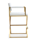 Director Performance Vegan Leather Stool with Gold Base