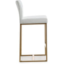 Denmark Performance Vegan Leather Stool with Gold Base - Set of 2