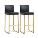 Denmark Performance Vegan Leather Stool with Gold Base - Set of 2