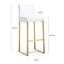Denmark Performance Vegan Leather Stool with Gold Base - Set of 2