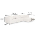Tarra 3-Piece Cream Performance Chenille Modular Sectional