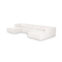 Tarra 4-Piece Cream Performance Chenille Modular U-Sectional